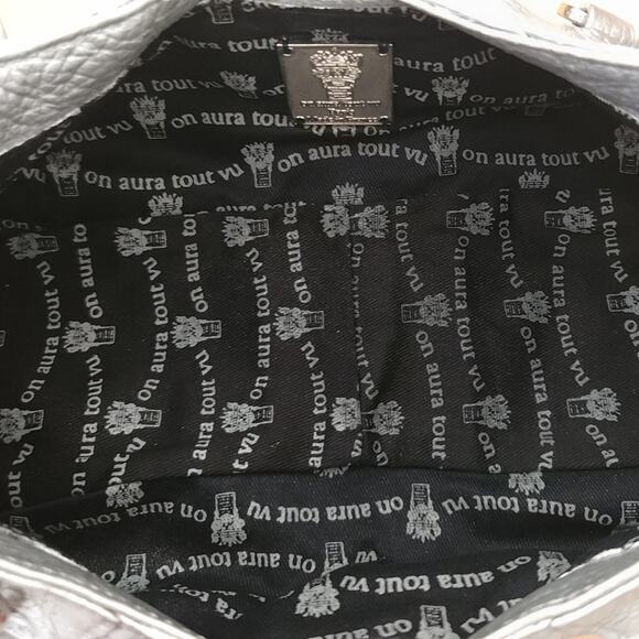 ON AURA TOUT VU Paris silver leather crystal beaded mini statement bag Gagaku - Picture 6 of 11